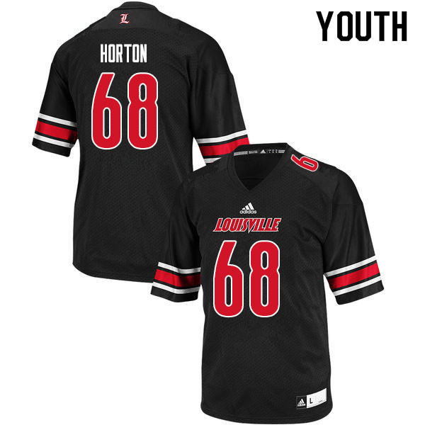Youth #68 Dalen Horton Louisville Cardinals College Football Jerseys Sale-Black